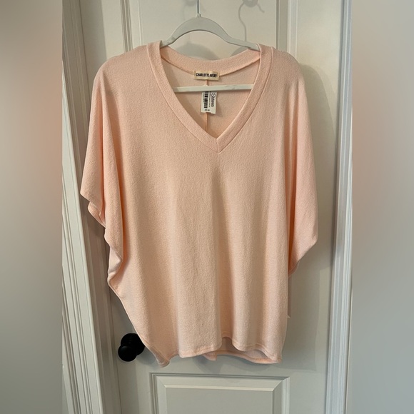 Charlotte Avery Light Pink V-Neck Top - Picture 1 of 6